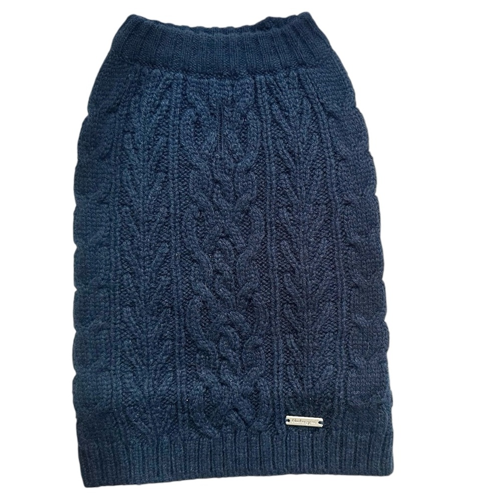 NEW Blue Cable Knit Dog Sweater S Blueberry Pet NWT